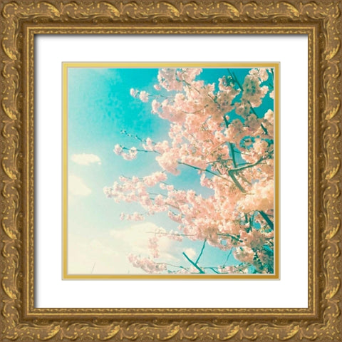 Polariod Pink 1 Gold Ornate Wood Framed Art Print with Double Matting by Dvorak, Vicki