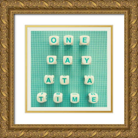 One Day at a Time Gold Ornate Wood Framed Art Print with Double Matting by Dvorak, Vicki