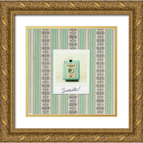 Smile Polaroid Gold Ornate Wood Framed Art Print with Double Matting by Dvorak, Vicki