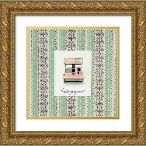 Hello Gorgeous Polaroid Gold Ornate Wood Framed Art Print with Double Matting by Dvorak, Vicki