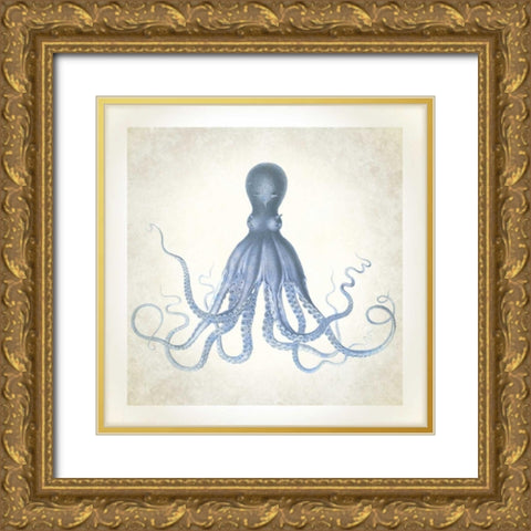 Sea Life, Octopus Gold Ornate Wood Framed Art Print with Double Matting by James, Christopher