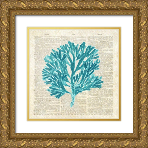 Seaweed Pages Gold Ornate Wood Framed Art Print with Double Matting by James, Christopher