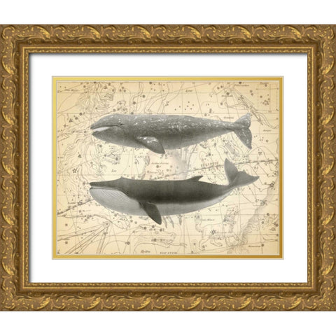 Whale Constellation 2 Gold Ornate Wood Framed Art Print with Double Matting by James, Christopher