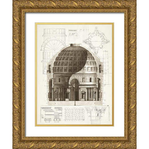 Basilica Dome Gold Ornate Wood Framed Art Print with Double Matting by James, Christopher