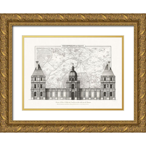 Envorons Of Paris 2 Gold Ornate Wood Framed Art Print with Double Matting by James, Christopher