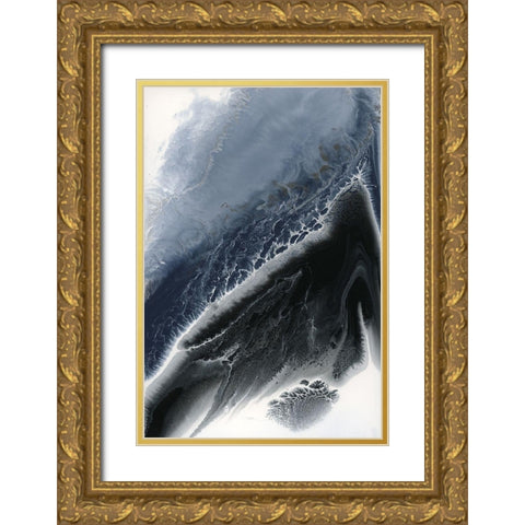 Abstract,Contemporary Gold Ornate Wood Framed Art Print with Double Matting by Bering, Blakely