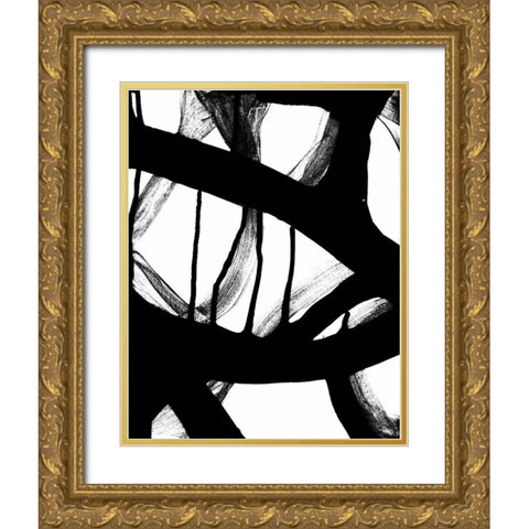 Blot and White 2 Gold Ornate Wood Framed Art Print with Double Matting by Hutton