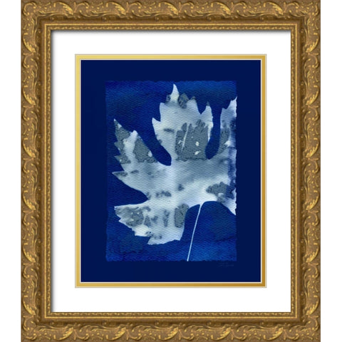 Cyanotype Maple Gold Ornate Wood Framed Art Print with Double Matting by Zamudio, Dan