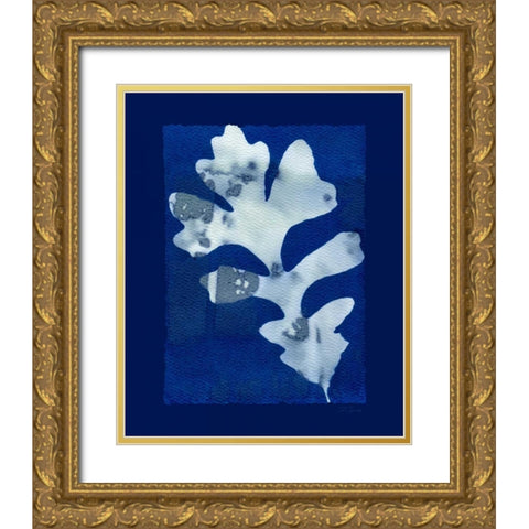 Cyanotype Oak Gold Ornate Wood Framed Art Print with Double Matting by Zamudio, Dan