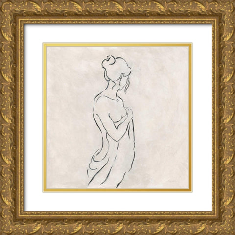 Alabaster Bather 1 Gold Ornate Wood Framed Art Print with Double Matting by Wallis, Karen