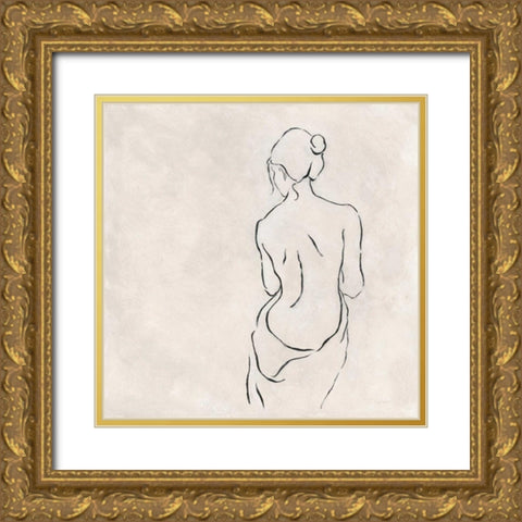 Alabaster Bather 2 Gold Ornate Wood Framed Art Print with Double Matting by Wallis, Karen