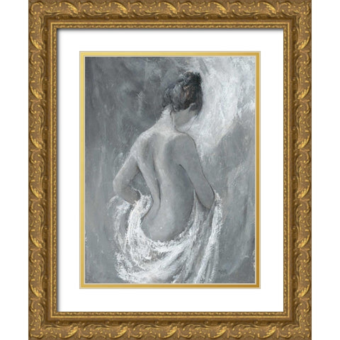 Draped Figure 1 Gold Ornate Wood Framed Art Print with Double Matting by Wallis, Karen