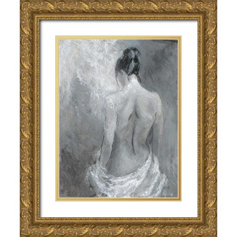 Draped Figure 2 Gold Ornate Wood Framed Art Print with Double Matting by Wallis, Karen