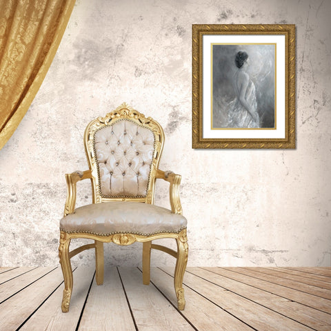 Figurative Pose 1 Gold Ornate Wood Framed Art Print with Double Matting by Wallis, Karen