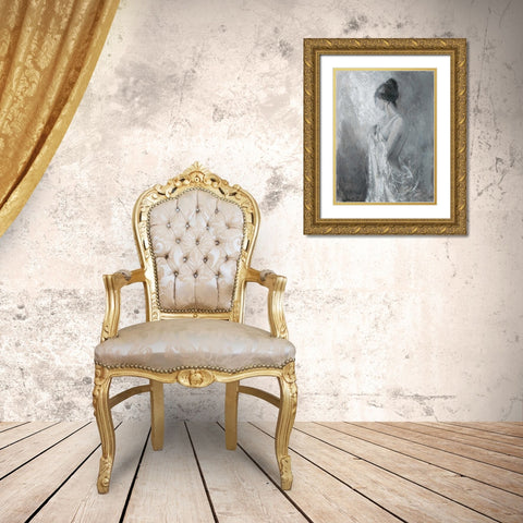 Figurative Pose 2 Gold Ornate Wood Framed Art Print with Double Matting by Wallis, Karen