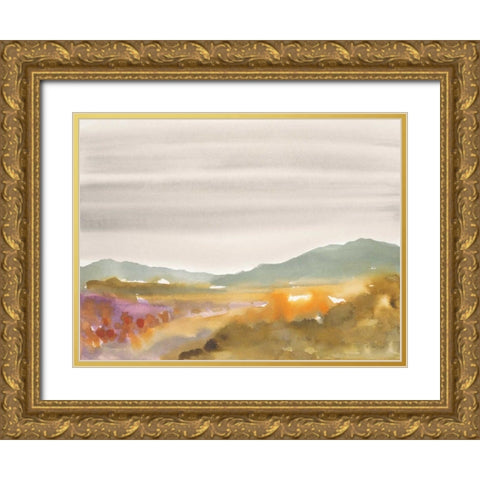 Mountain Haze Gold Ornate Wood Framed Art Print with Double Matting by Swartz, Megan