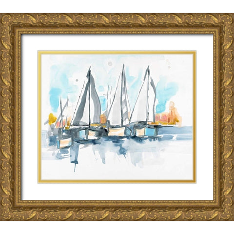 Setting Sail Gold Ornate Wood Framed Art Print with Double Matting by Swartz, Megan