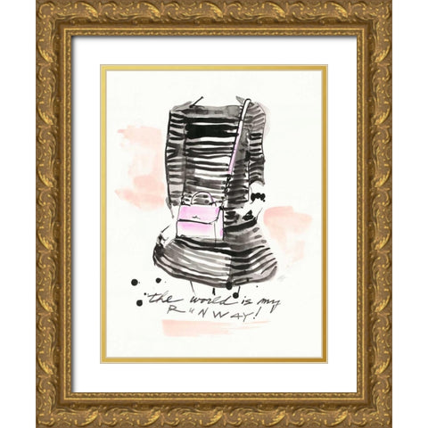My runway Gold Ornate Wood Framed Art Print with Double Matting by Swartz, Megan