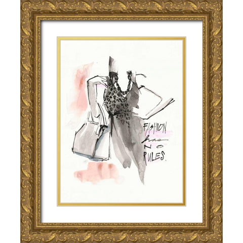 No rules Gold Ornate Wood Framed Art Print with Double Matting by Swartz, Megan