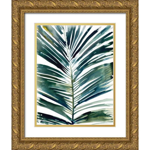 Tropical palm Gold Ornate Wood Framed Art Print with Double Matting by Swartz, Megan