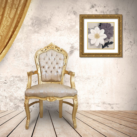 Blossom and Succulent White Gold Ornate Wood Framed Art Print with Double Matting by Stoyanov, Ivo