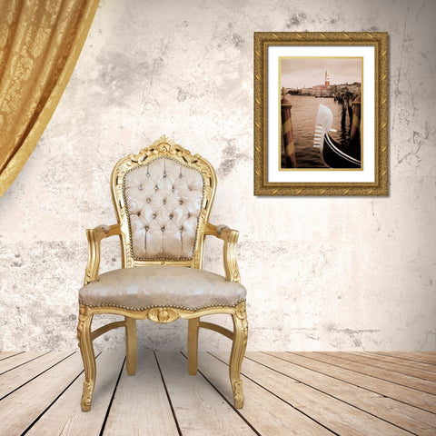 Grand Canal Gondola Gold Ornate Wood Framed Art Print with Double Matting by Greenwood, Michael