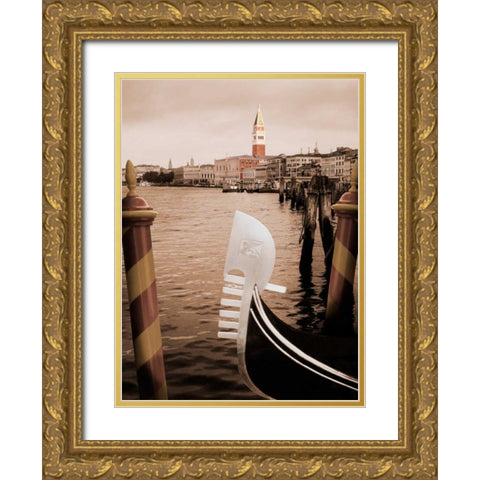 Grand Canal Gondola Gold Ornate Wood Framed Art Print with Double Matting by Greenwood, Michael