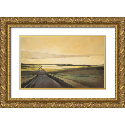 Long Road Gold Ornate Wood Framed Art Print with Double Matting by Kroeker, Wendy
