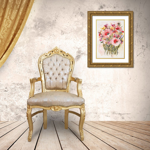 Karins Garden 4 Gold Ornate Wood Framed Art Print with Double Matting by Johannesson, Karin