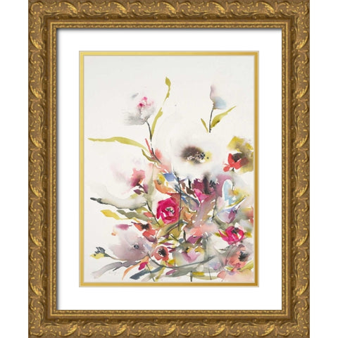 Watercolor Field 2 Gold Ornate Wood Framed Art Print with Double Matting by Johannesson, Karin