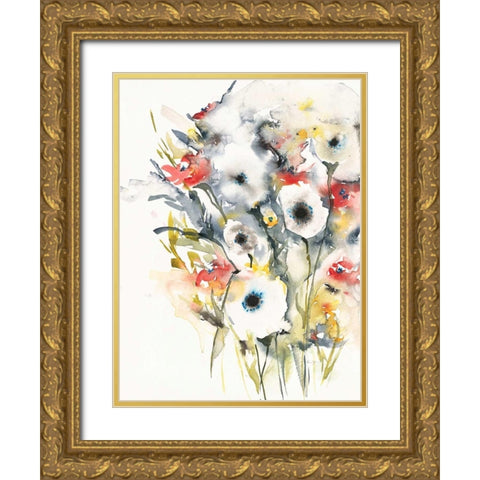 Flowering Gold Ornate Wood Framed Art Print with Double Matting by Johannesson, Karin