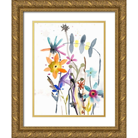 Flower Bedlam Gold Ornate Wood Framed Art Print with Double Matting by Johannesson, Karin