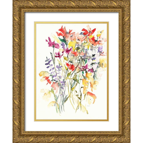 Laughing Lupines 1 Gold Ornate Wood Framed Art Print with Double Matting by Johannesson, Karin