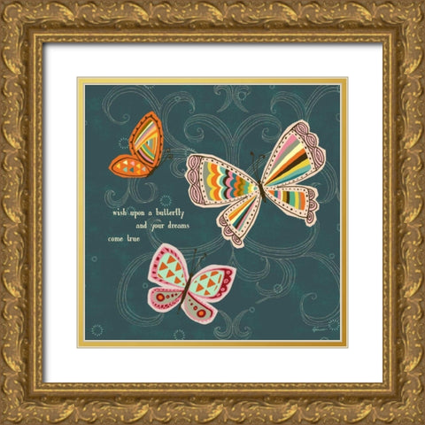 Ragtag Butterfly 4 Gold Ornate Wood Framed Art Print with Double Matting by Faust, Richard