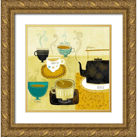 Teas Gold Ornate Wood Framed Art Print with Double Matting by Faust, Richard