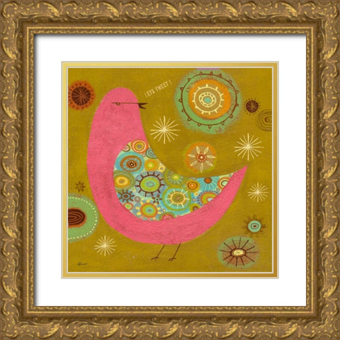 Little Tweet 1 Gold Ornate Wood Framed Art Print with Double Matting by Faust, Richard