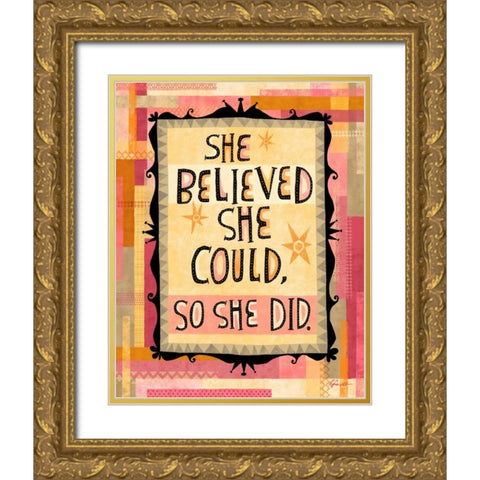 Awesome Words 7 Gold Ornate Wood Framed Art Print with Double Matting by Faust, Richard