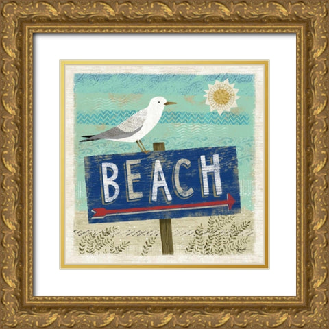 Beach Travel 2 Gold Ornate Wood Framed Art Print with Double Matting by Faust, Richard