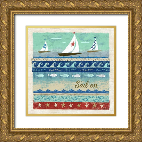 Beach Travel 3 Gold Ornate Wood Framed Art Print with Double Matting by Faust, Richard