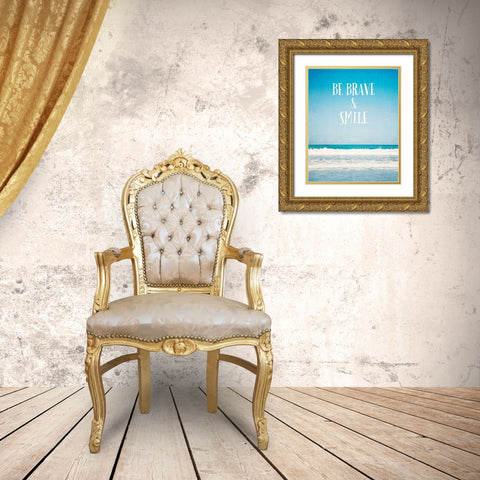 Be Brave and Smile Gold Ornate Wood Framed Art Print with Double Matting by Susannah Tucker Photography