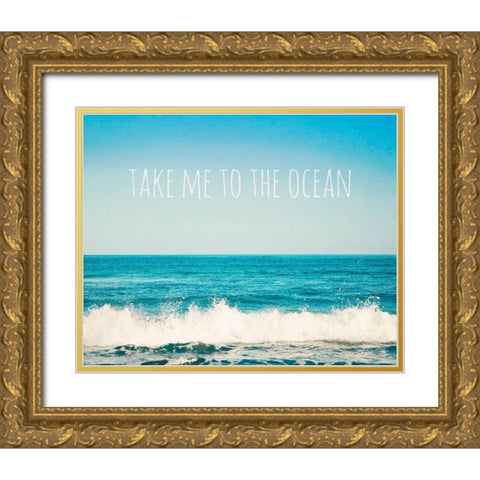 Take Me To The Ocean Gold Ornate Wood Framed Art Print with Double Matting by Susannah Tucker Photography