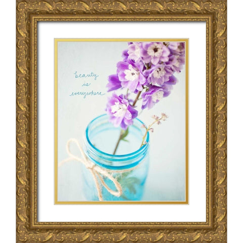 Vibrant Floral Setting 1 Gold Ornate Wood Framed Art Print with Double Matting by Susannah Tucker Photography