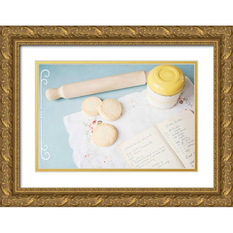 Baking Diary 4 Gold Ornate Wood Framed Art Print with Double Matting by Susannah Tucker Photography