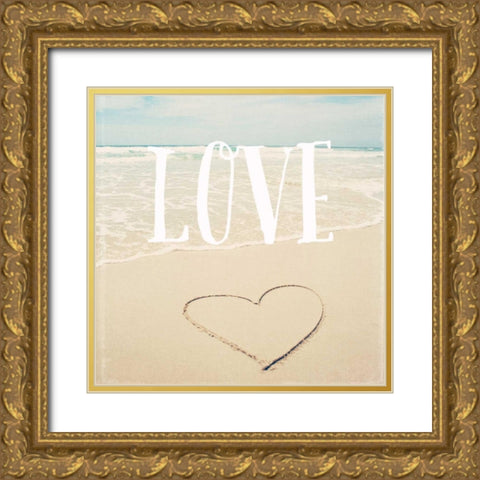 Love Beach Gold Ornate Wood Framed Art Print with Double Matting by Susannah Tucker Photography
