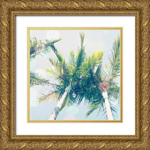 Sun Speckled Palm Trees Gold Ornate Wood Framed Art Print with Double Matting by Susannah Tucker Photography