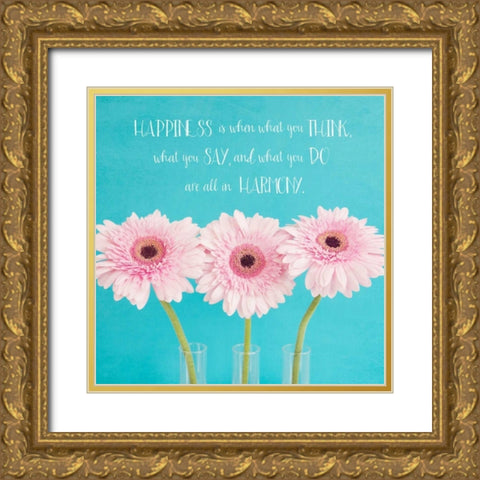 Happiness Is Gold Ornate Wood Framed Art Print with Double Matting by Susannah Tucker Photography