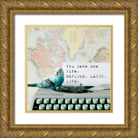 Explore, Laugh, Love Gold Ornate Wood Framed Art Print with Double Matting by Susannah Tucker Photography