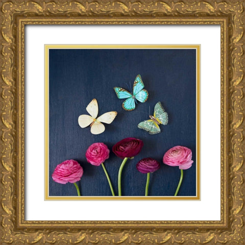 Enchanted Butterflies Gold Ornate Wood Framed Art Print with Double Matting by Susannah Tucker Photography