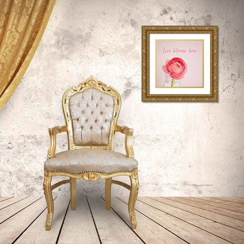 Love Blooms Here Gold Ornate Wood Framed Art Print with Double Matting by Susannah Tucker Photography