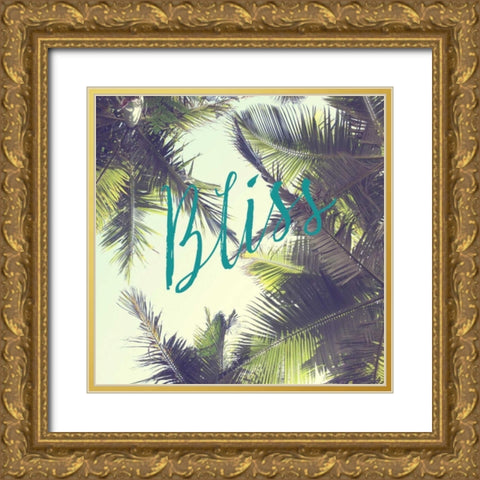 Bliss Palm Trees Gold Ornate Wood Framed Art Print with Double Matting by Susannah Tucker Photography